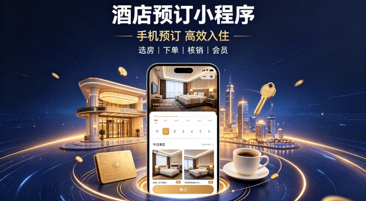 酒店自营预订小程序定制开发实战案例｜新黄金城hjc222本地门店私域小程序开发运营全解析